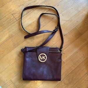 Michael Kors logo small purse shoulder strap leather MK crossbody bag